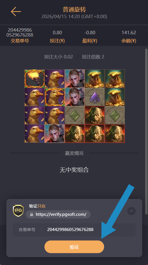 选择验证按钮进行验证